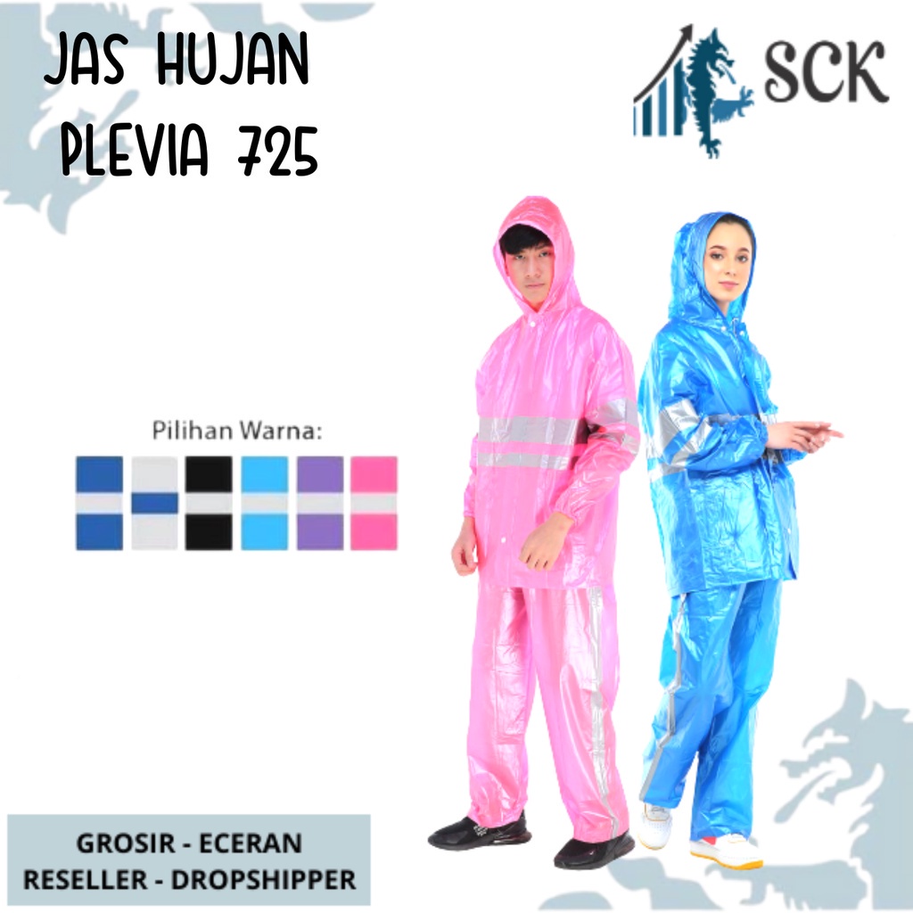 Jas Hujan PLEVIA 725 Dewasa Polos Scotlight / Setelan Mantol Baju Celana Tebal - sckmenwear GROSIR