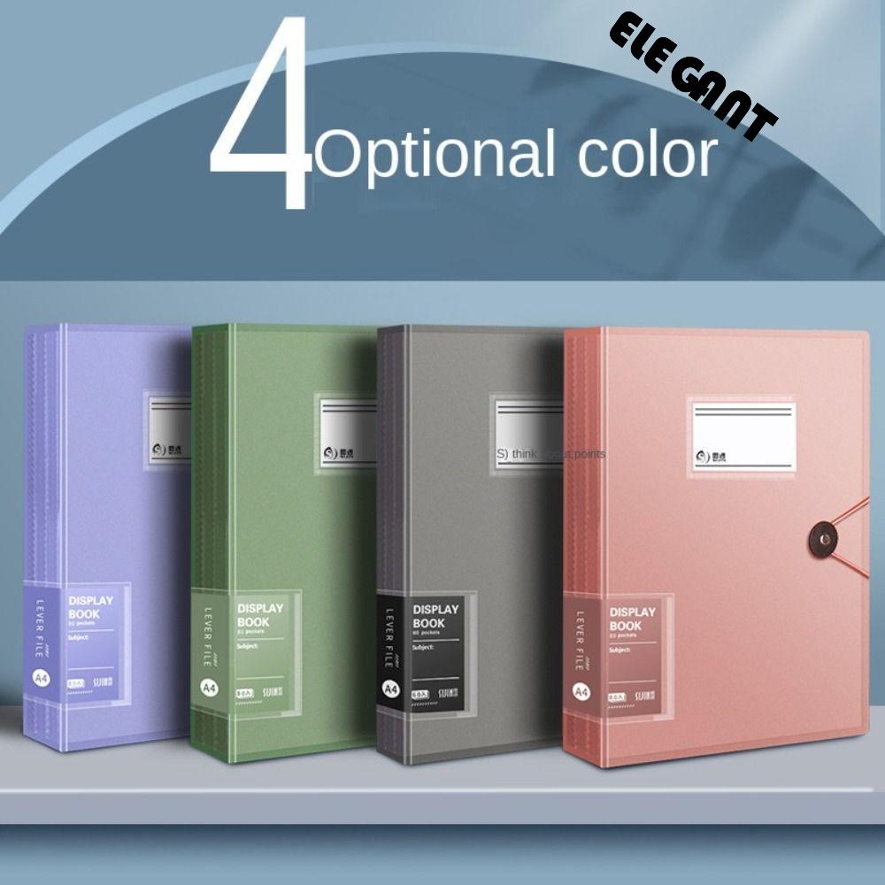 【 ELEGANT 】 A4 File Folders 5 Colors School Receipt Holder Briefcase Stationary Test Paper Paper Organizer