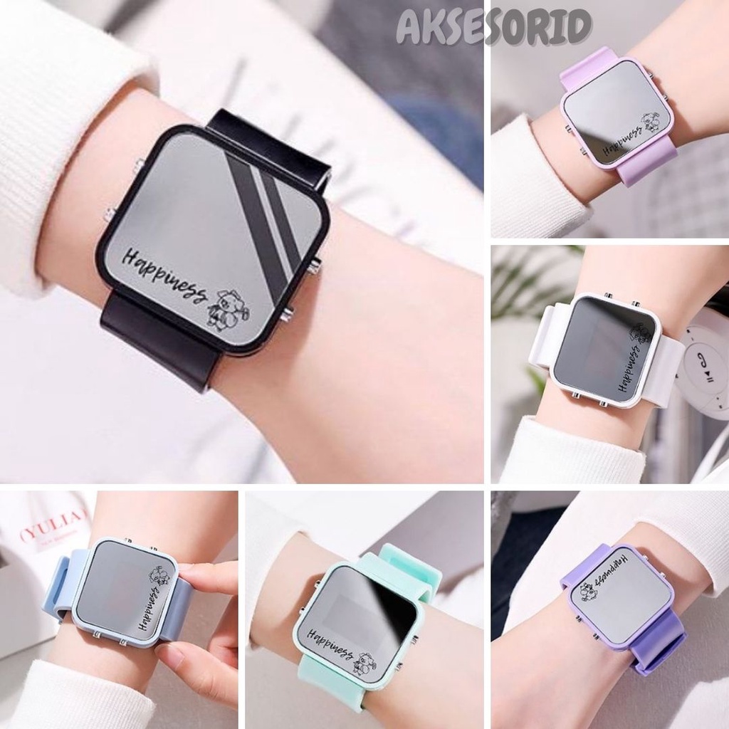 JAM TANGAN WANITA PRIA DIGITAL LED GLASS KOREA STYLE