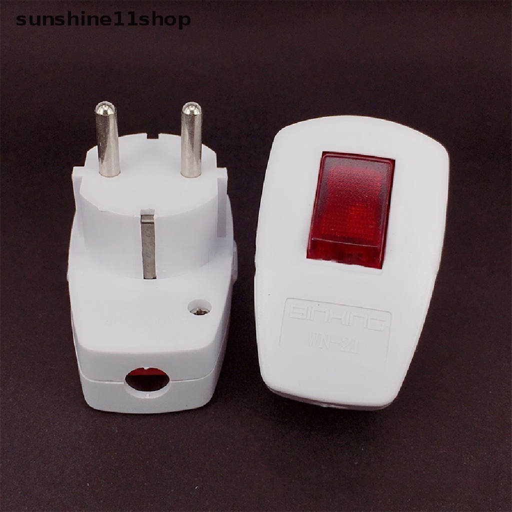 Sho Rewireable EU Power Plug Wih on-off Power Swtich 250V 10A Konektor Wadah Adaptor Standar N