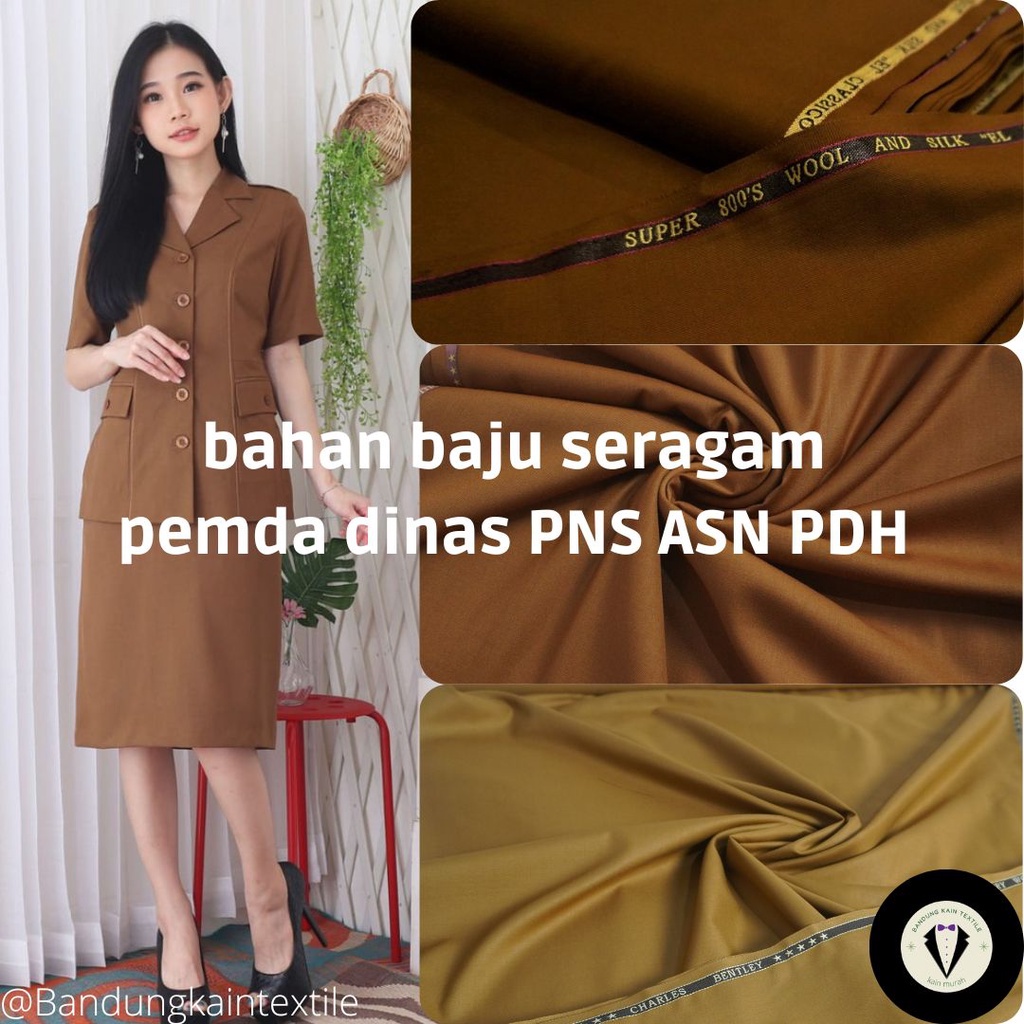 "DEWAKAIN" Kain pemda khaki/kheki Tua muda bahan baju seragam pemda dinas PNS ASN PDH