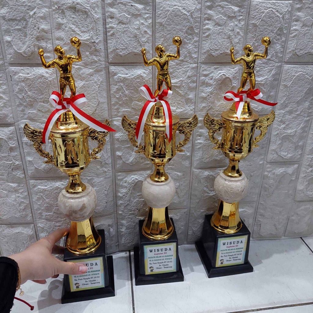 Trophy Piala Bola Voli Volleyball model win marmer 1 set
