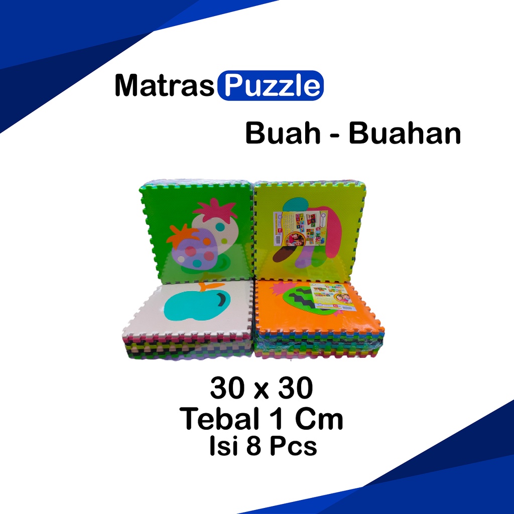 Matras Puzzle Buah Buahan 30 x 30 Tbl 1 Cm isi 8 Pcs / Alas Lantai / Playmat / Tikar / Karpet  / Alas Bermain anak