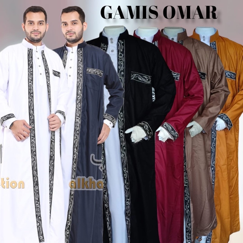 KR74AS ALKHATIB GAMIS OMAR LUARAN PRIA BORDIR SERI WARNA DEWASA DAN ANAK