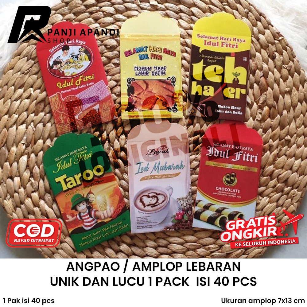 

ANGPAO / AMPLOP LEBARAN UNIK DAN LUCU 1 PACK ISI 40pcs