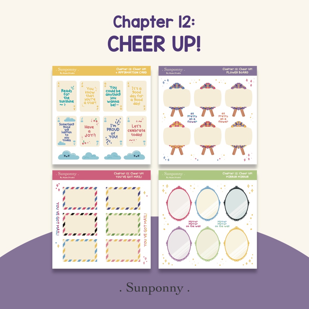 

SUNPONNY Cheer Up Series Sticker Sheet / Stiker Kiss Cut