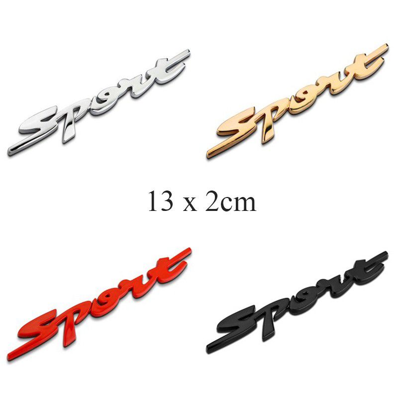 Emblem Sport Stiker Mobil Logo Sports Bahan Metal Chrome