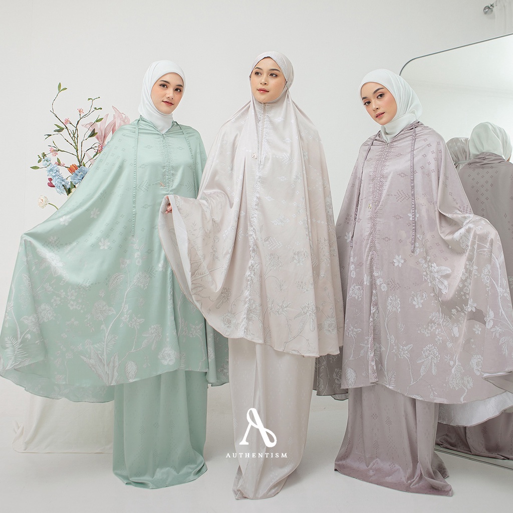 AUTHENTISM ID - Sadiya Prayer Set - Mukena Dewasa Motif Elegan Silk Premium