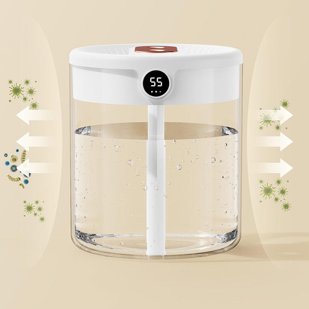 2l Pengisian Nozzle Ganda Cool Air Humidifier Mode Malam Tangki Air Kelembaban Tampilan Kapasitas Diffuser Rumah Kamar Tidur