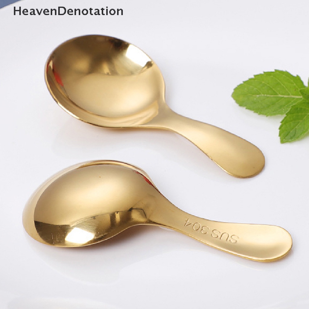 [HeavenDenotation] Sendok Stainless Steel Lucu Gagang Pendek Sendok Es Krim Teh Kopi Sendok Anak HDV
