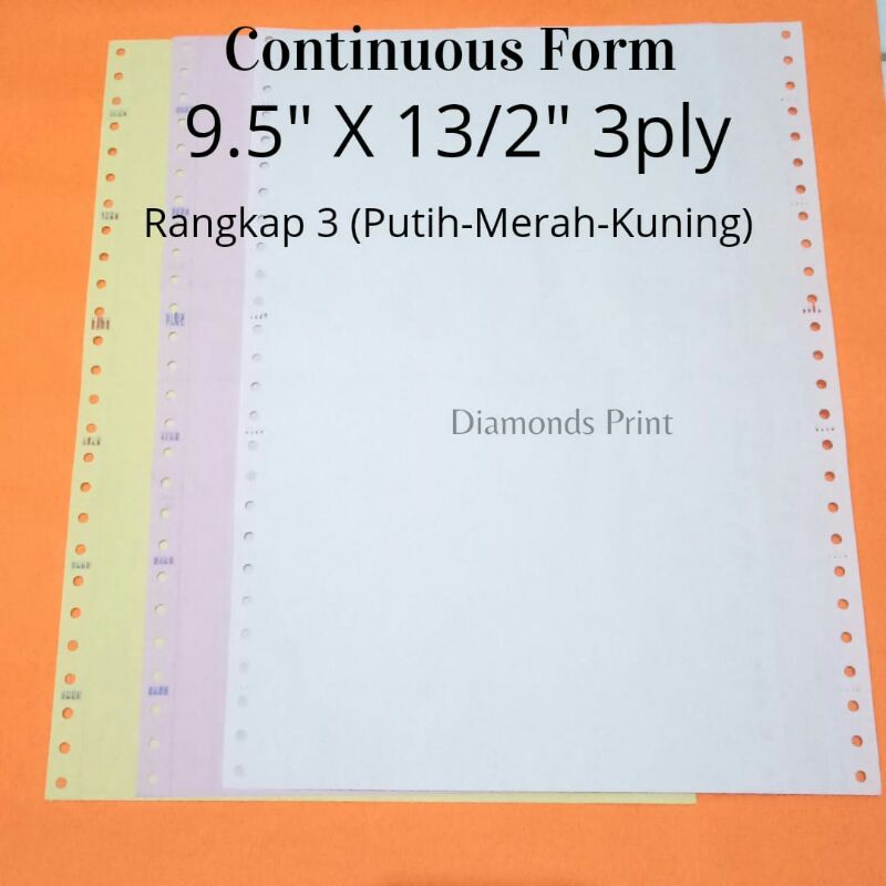 

HJK Kertas Faktur 3ply 9.5x13 /2 Continuous Form Paperpryns Rangkap 3 / Kertas Invoice Nota Surat