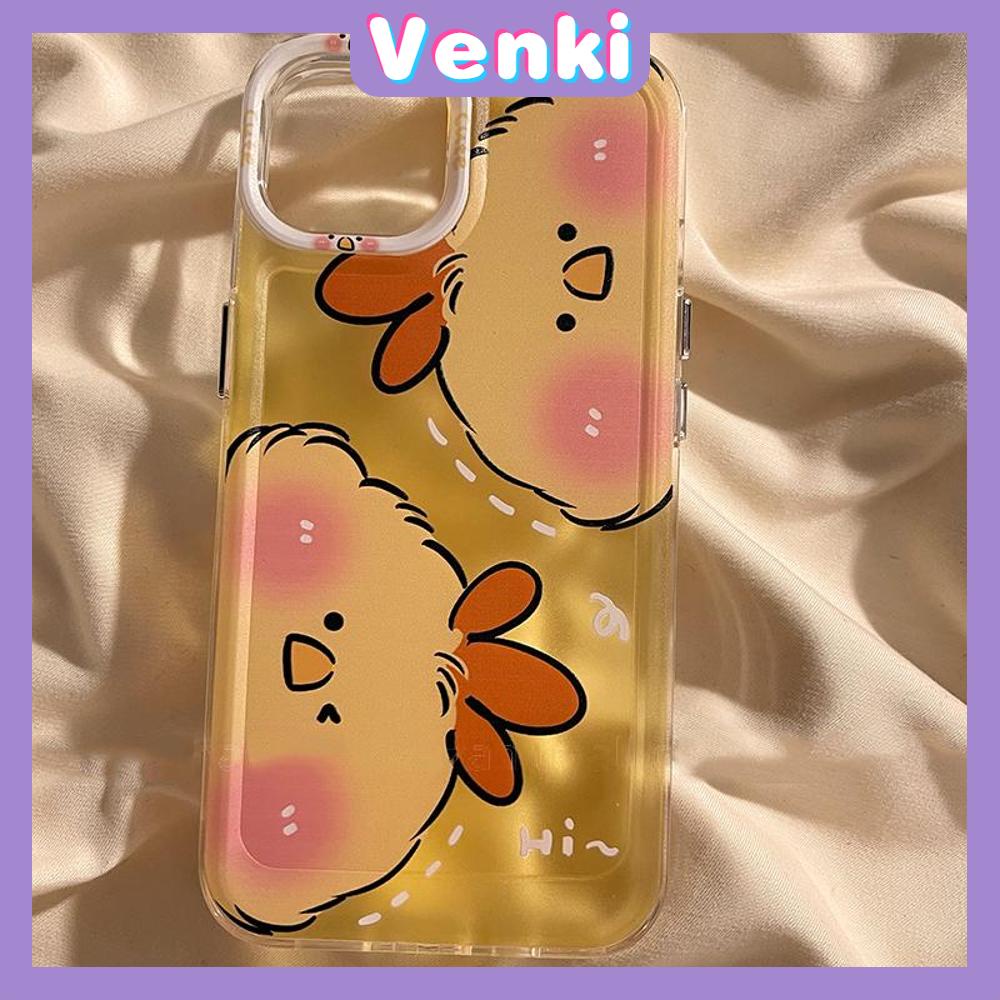 Case For iPhone 11 Soft TPU Clear Space Case Cute Cartoon Chick Case Plating Buttons Camera Protection Shockproof For iPhone 14 13 12 11 Plus Pro Max 6 7 8 Plus XR XS