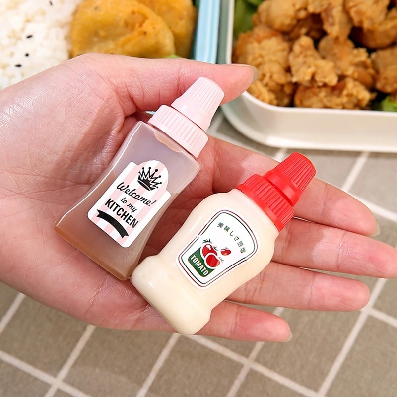 [Unggulan] Wadah Penyimpanan Bumbu Isi Ulang 2Pcs Botol Kecap Tomat Mini Untuk Bento Kotak Makan Aksesoris Dapur Portable Sauce Salad Honey Squeeze Bottle