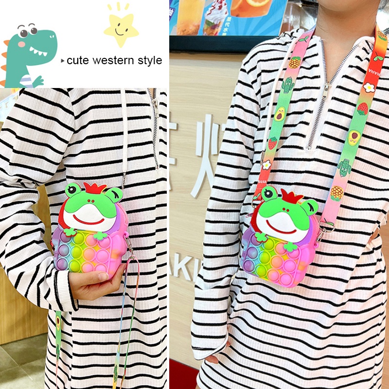 TGM - Tas Anak Pop it Animal Import Fashion Tas Pop it Murah / Tas Selempang Anak Pop It Sling Bag Karakter Animal