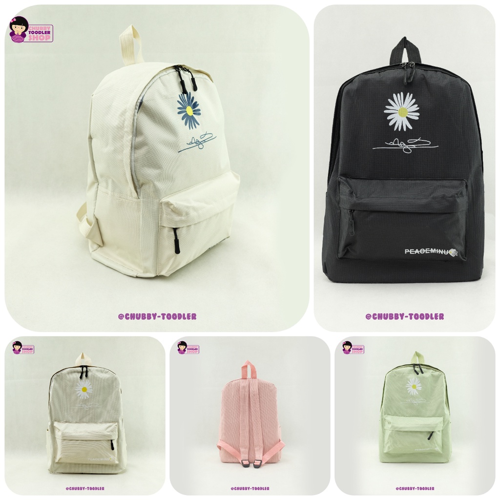 Minipetite BA2214 Tas ransel sekolah daisy anak remaja bag pack ringan kuat untuk SD SMP SMA kasual sehari hari model terbaru