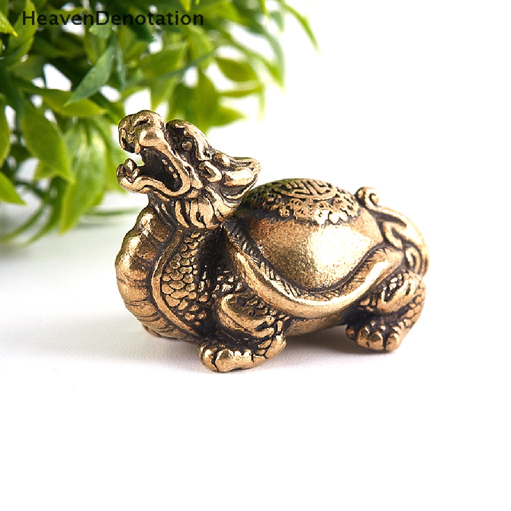 [HeavenDenotation] Retro Kuningan Mythical Beast Dragon Head Turtle Body Figurines Miniatur Tembaga HDV