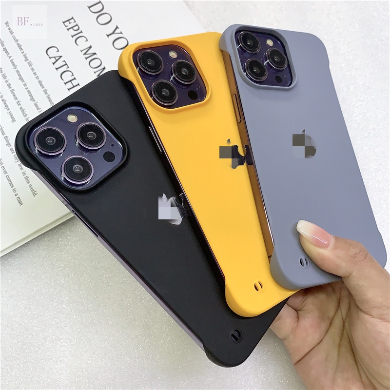 IPHONE Casing PC Tanpa Bingkai Ultra-Tipis Untuk Iphone11Xr X Xsmax14Plus 12mini 13mini Frosting Fingerprinting