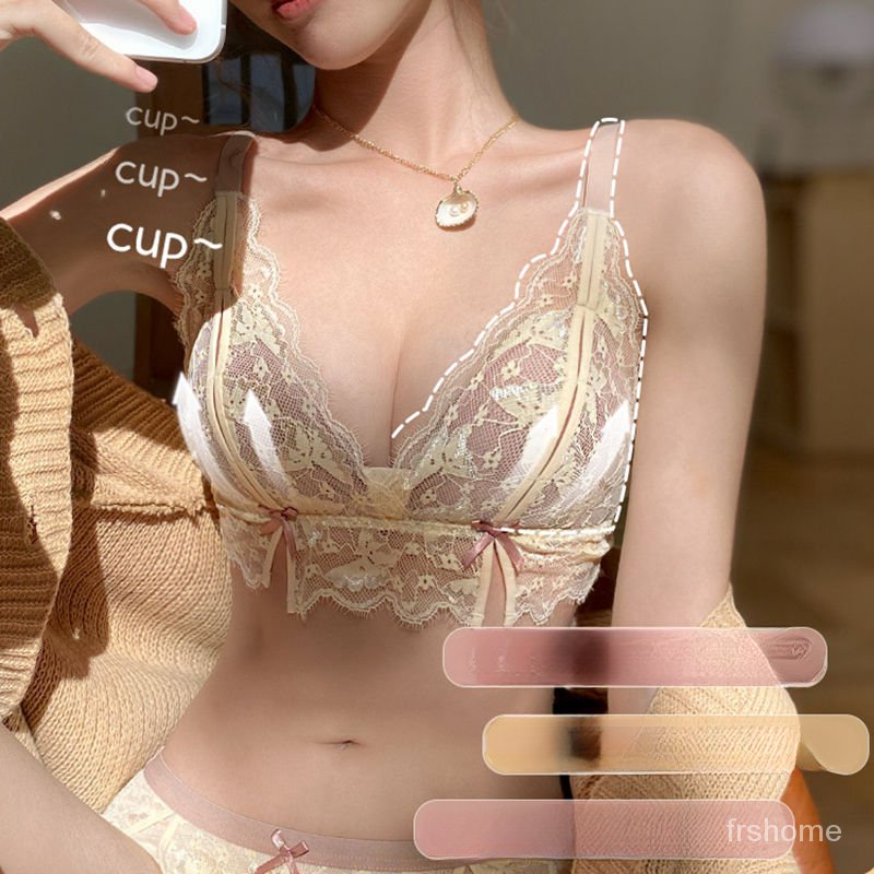 Cincin pengikat yang tidak kaku dan set bra renda seksi tipis yang dapat disesuaikan dan anti meloro