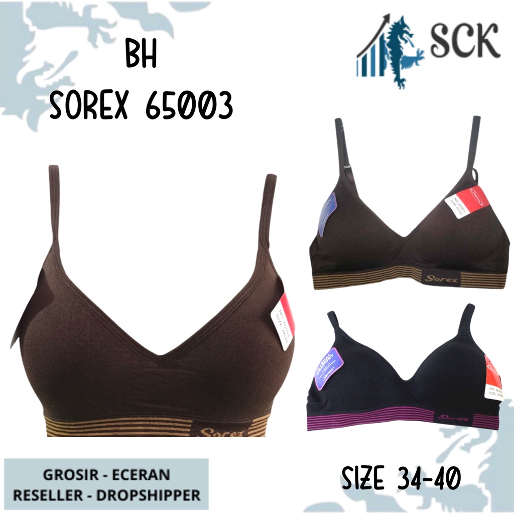 BH SOREX 65003 SPORT Busa Tipis Tali Kecil Tanpa Kawat / Pakaian Dalam Wanita / BH Olahraga 65003 - sckmenwear GROSIR