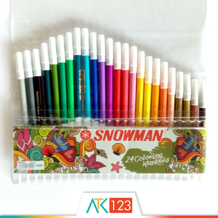 

Terlaris Spidol Warna Snowman 24 Colours Pw-24A