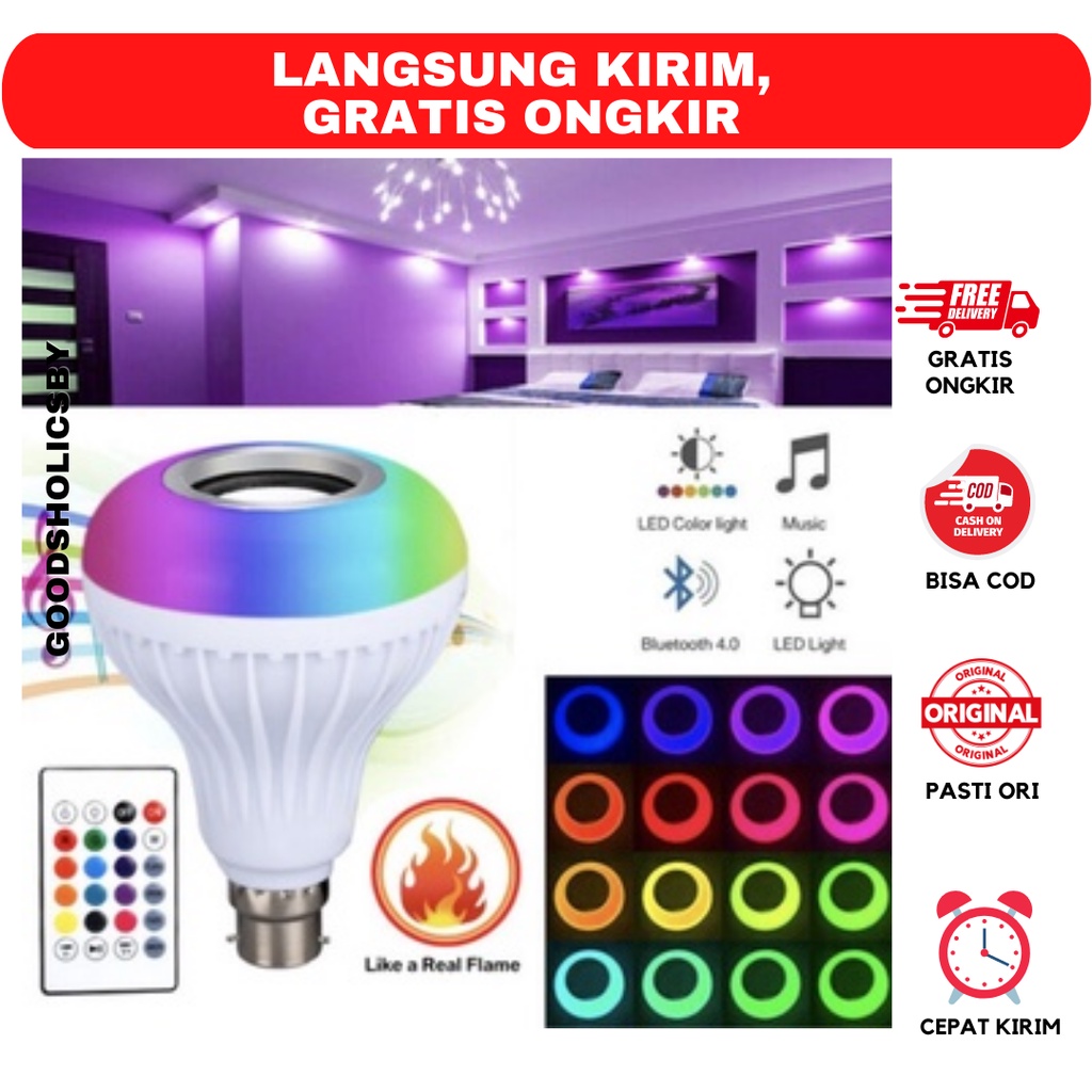 [GHM-62] Speaker bohlam LED - LED music bulb - BOHLAM SPEAKER DISKO Bohlam Speaker Musik Bluetooth 2