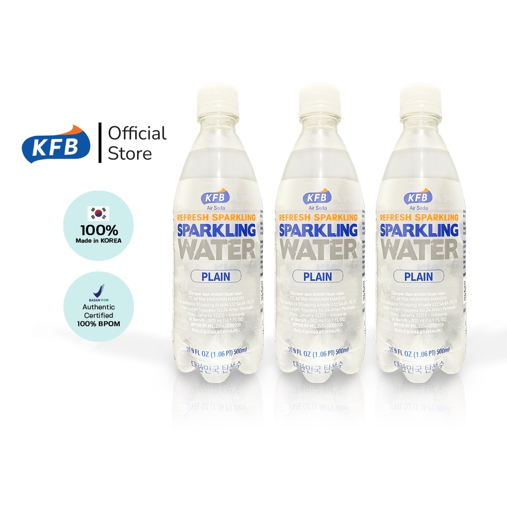 

KFB Sparkling Water Plain (Air Soda) 500ml 3pcs