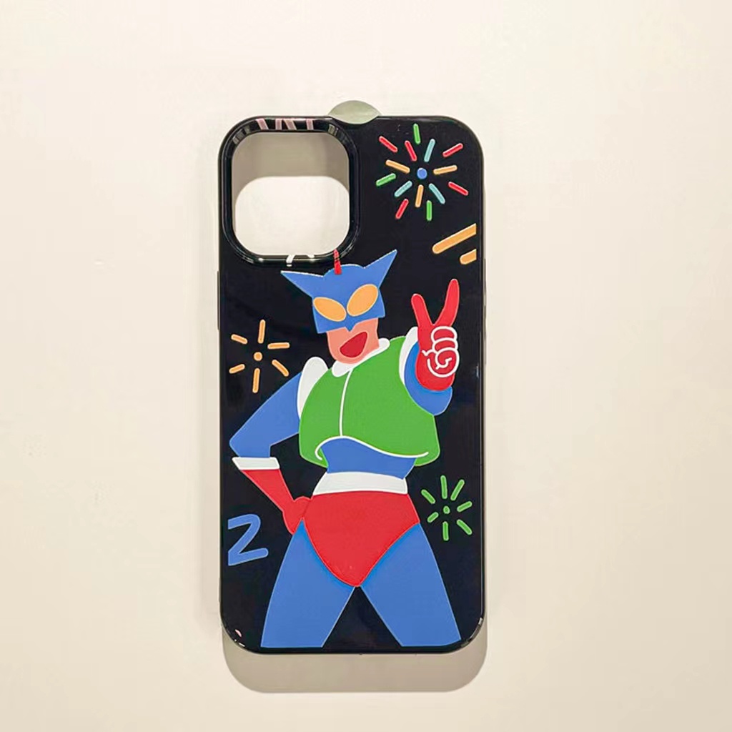 IPHONE Ins Pola Superman Dinamis Cocok Untuk Iphone14 14pro 14plus 13 13mini 13pro 13prm iPhone12 7Plus 8Plus Xr XS 13 12mini Pro Max Empat Sudut Casing Ponsel Tahan Guncangan