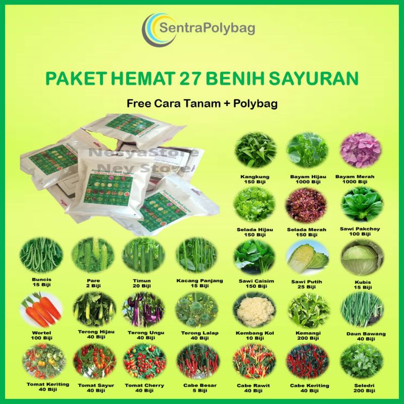 Jual Paket Benih Jenis Sayur Paket Lengkap Benih Sayuran Premium Benih Sayur Shopee Indonesia
