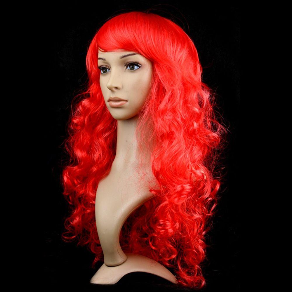 TOP Wig Wanita Hot Rambut Tebal Cosplay Kostum Pakaian Wanita Roll Panjang