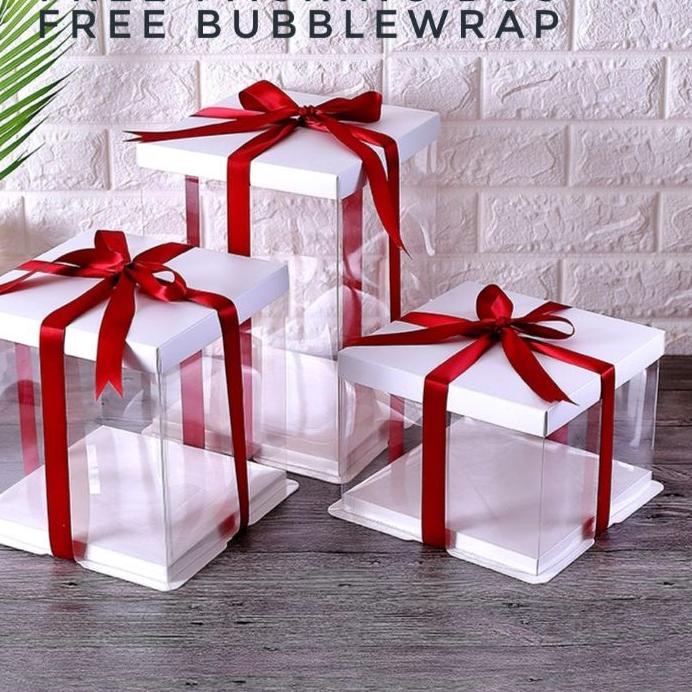 

12.12 Terlaris Cake Box Mika Dus Kue Kotak Kue Transparant 30x30 cm 4 Warna 