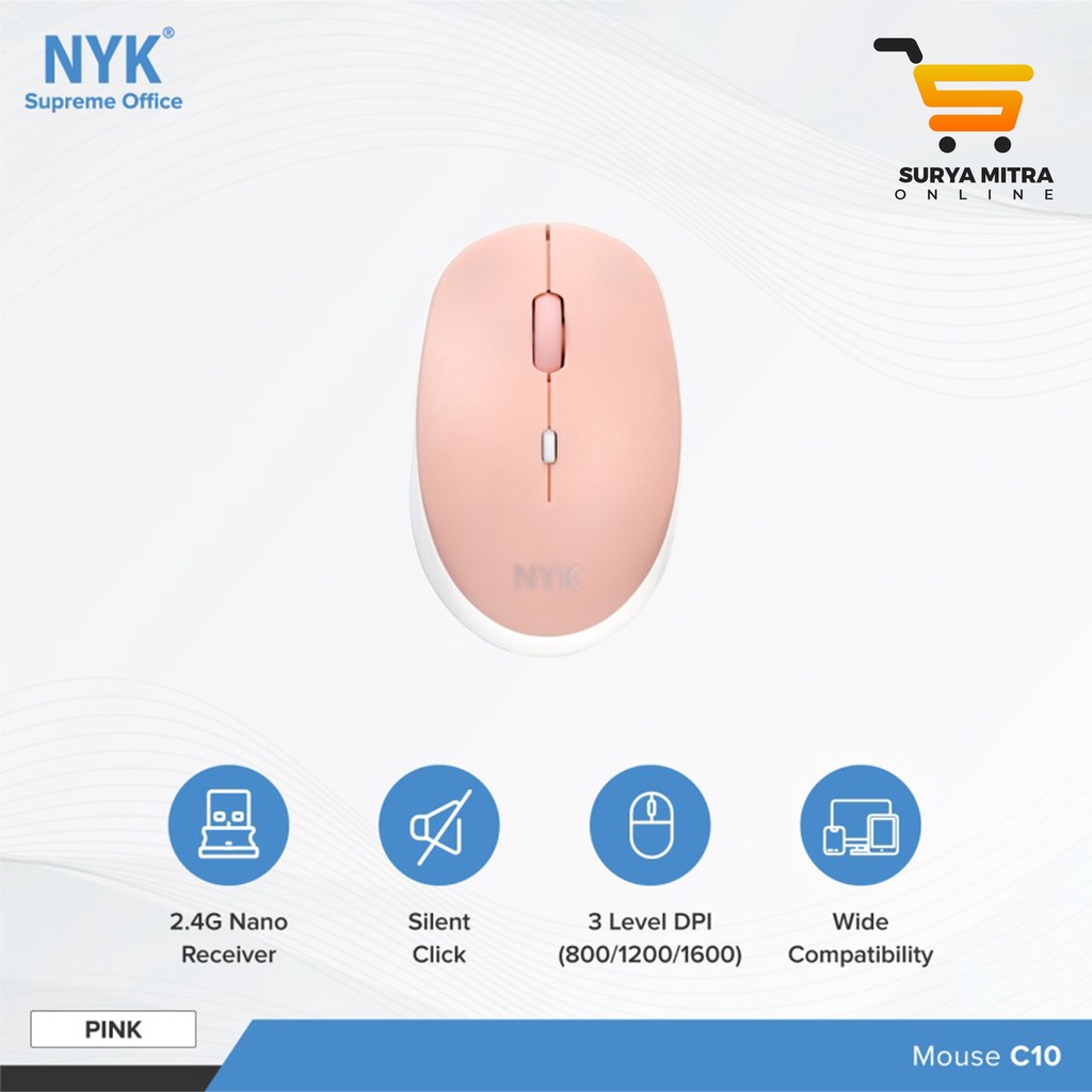 Mouse Wireless NYK C10 2.4Ghz / NYK Supreme C10 Mouse Wireless silent