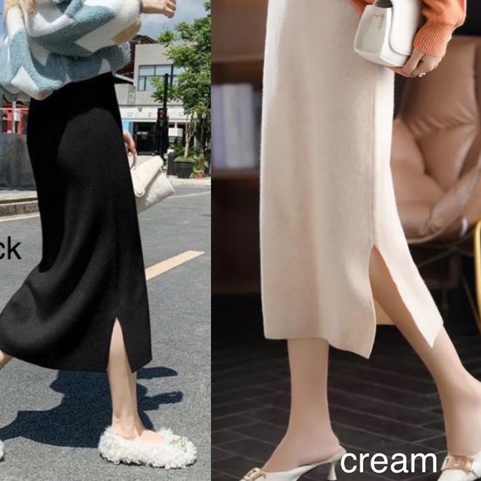 ❉ Slit midi skirt / rok midi rajut ⅍