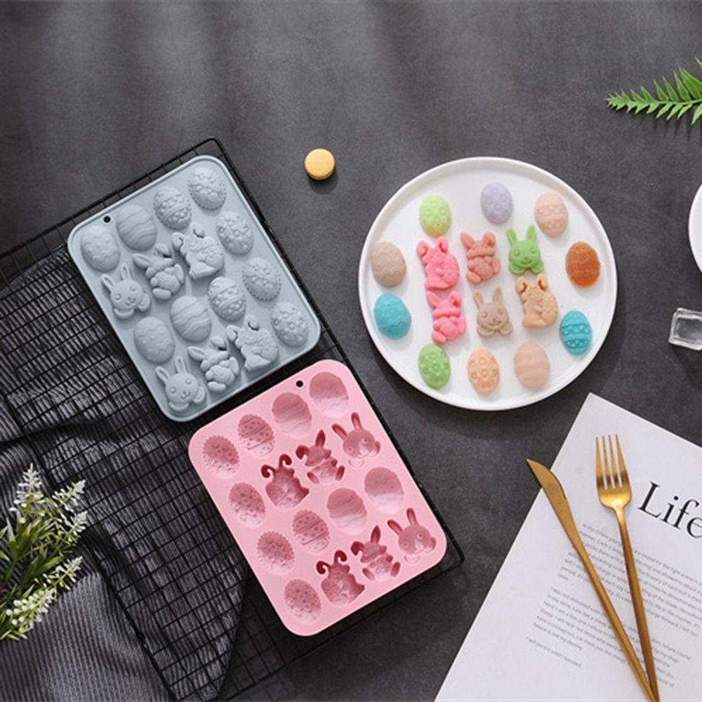 Cetakan Silikon SOLIGHTER Easter Handmade Soap Mold Dekorasi Liburan 16rongga