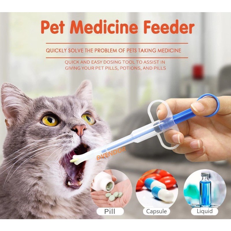 Feeding Kit Pelontar Pil Tablet Anjing Kucing Alat Bantu Minum Obat Anjing Kucing Kelinci