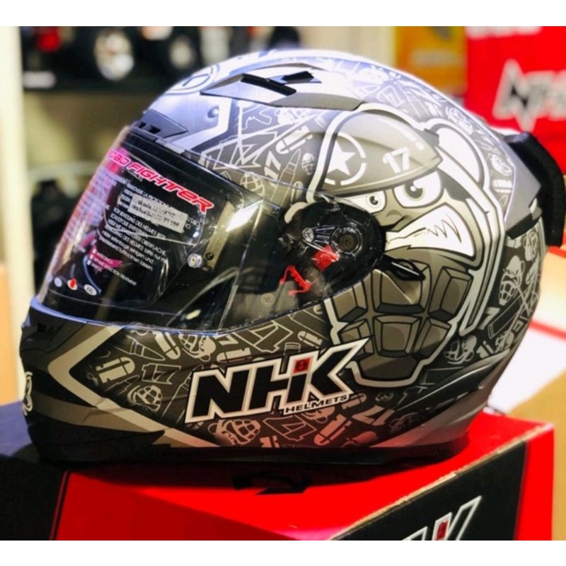 HELM NHK RX9 KAREL ABRAHAM SILVER DOFF TALI PENGIKAT DDRING