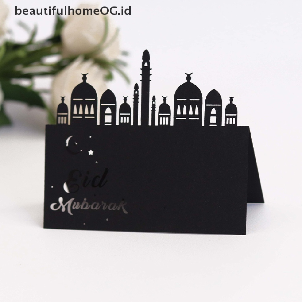 // Beautifulhomeog.id// 20pcs Kartu Pos Dekorasi Eid Mubarak Kartu Dudukan Kartu Muslim Ramadhan Kareem Hiasan Meja Pesta Lebaran AL Adha **