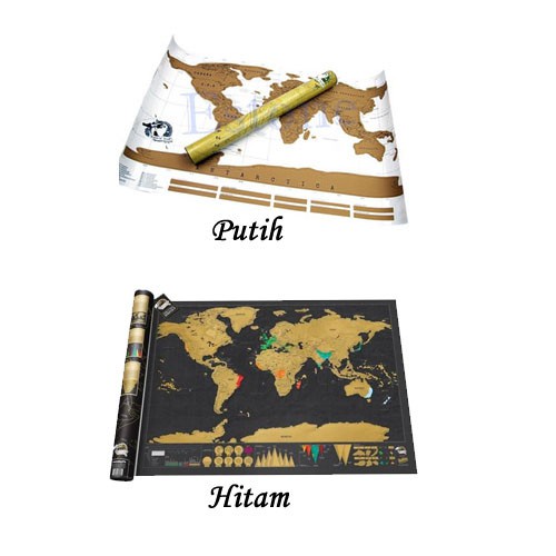 Scratch Map Scratch Off World Map / Sticker / Wall Sticker / Sticker Peta Dunia / Sticker Gosok