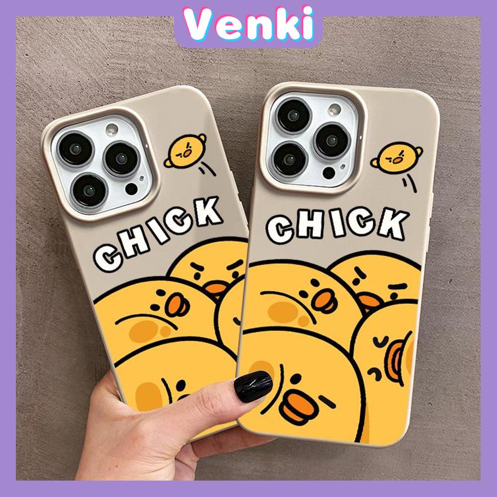 iPhone Case Soft TPU Glossy Khaki Candy Case Cute Cartoon Chick Camera Protection Shockproof For iPhone 14 13 12 11 Pro Max 7 8 Plus X XR