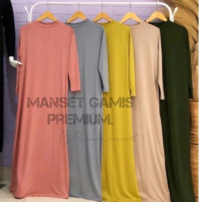 ❋ Gamis manset polos dalaman kaftan inner dress gamis manset dalam kaftan manset lengan panjang polo