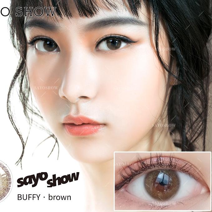 ➨ ✔️100% ORI SAYOSHOW BUFFY Sepasang Softlens Brown Minus 14 mm ( NORMAL S/D-8.00) Contact Lens Sofl
