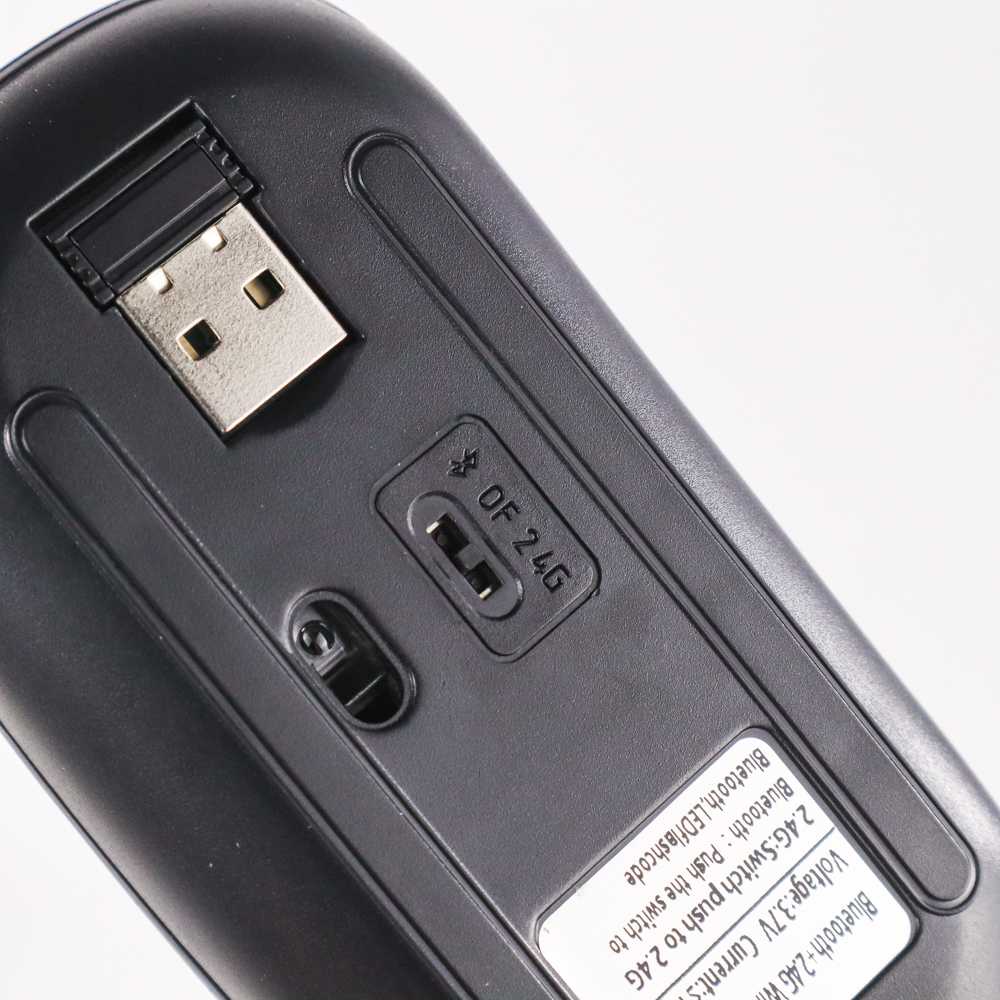 TAFFWARE Mouse Wireless Rechargeable 2.4G dengan Koneksi Bluetooth 5.2