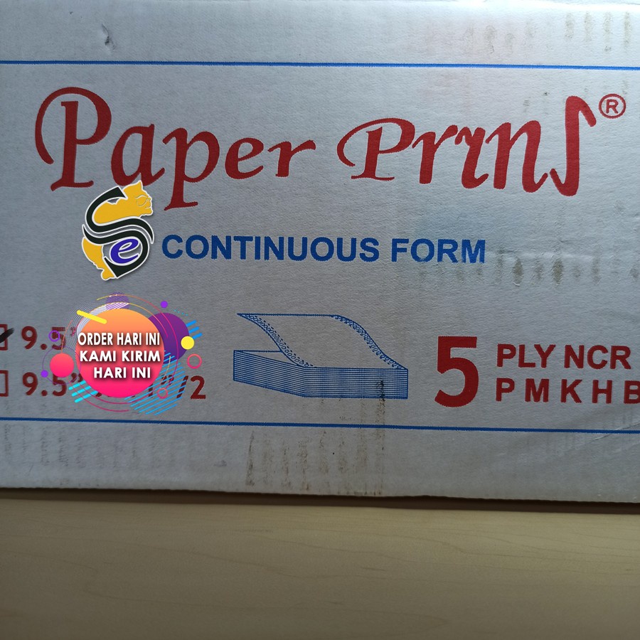 

Kertas Continuous Form 9 1/2 x 11 5 PLY Bagi 2 Merk Paper Prins 1 Box
