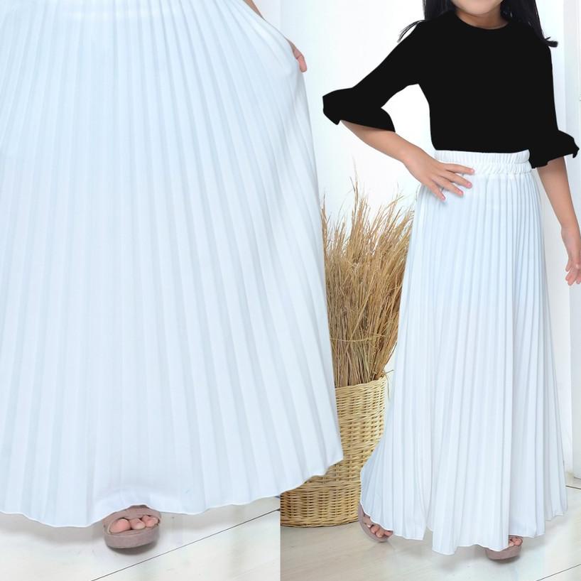 ❆ Rok plisket  putih anak bahan premium ♠
