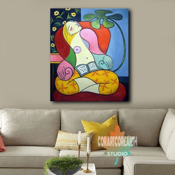 lukisan wanita unik lukisan dinding kanvas minimalis modren dekorasi rumah kamar aesthetic lukisan d