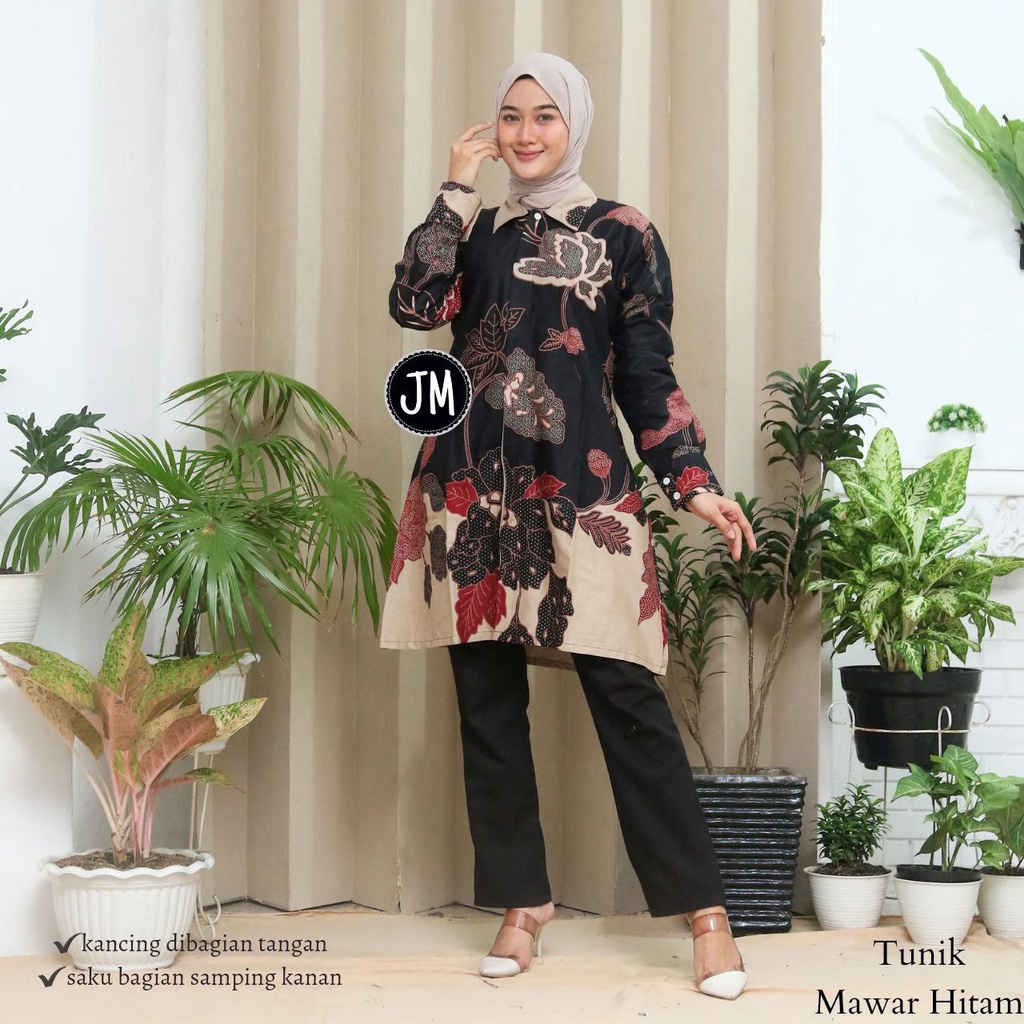 Baju Batik Wanita Modern Tunik Batik Wanita Atasan Batik Kerja Kantor Wanita