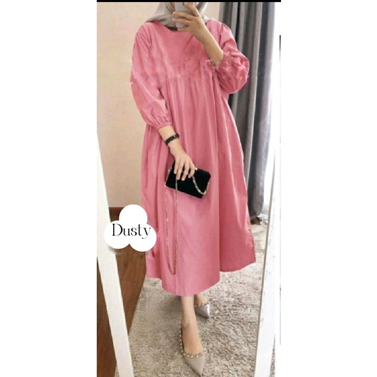 Seika midi dress  L,XL,XXL Midi dress wanita tren