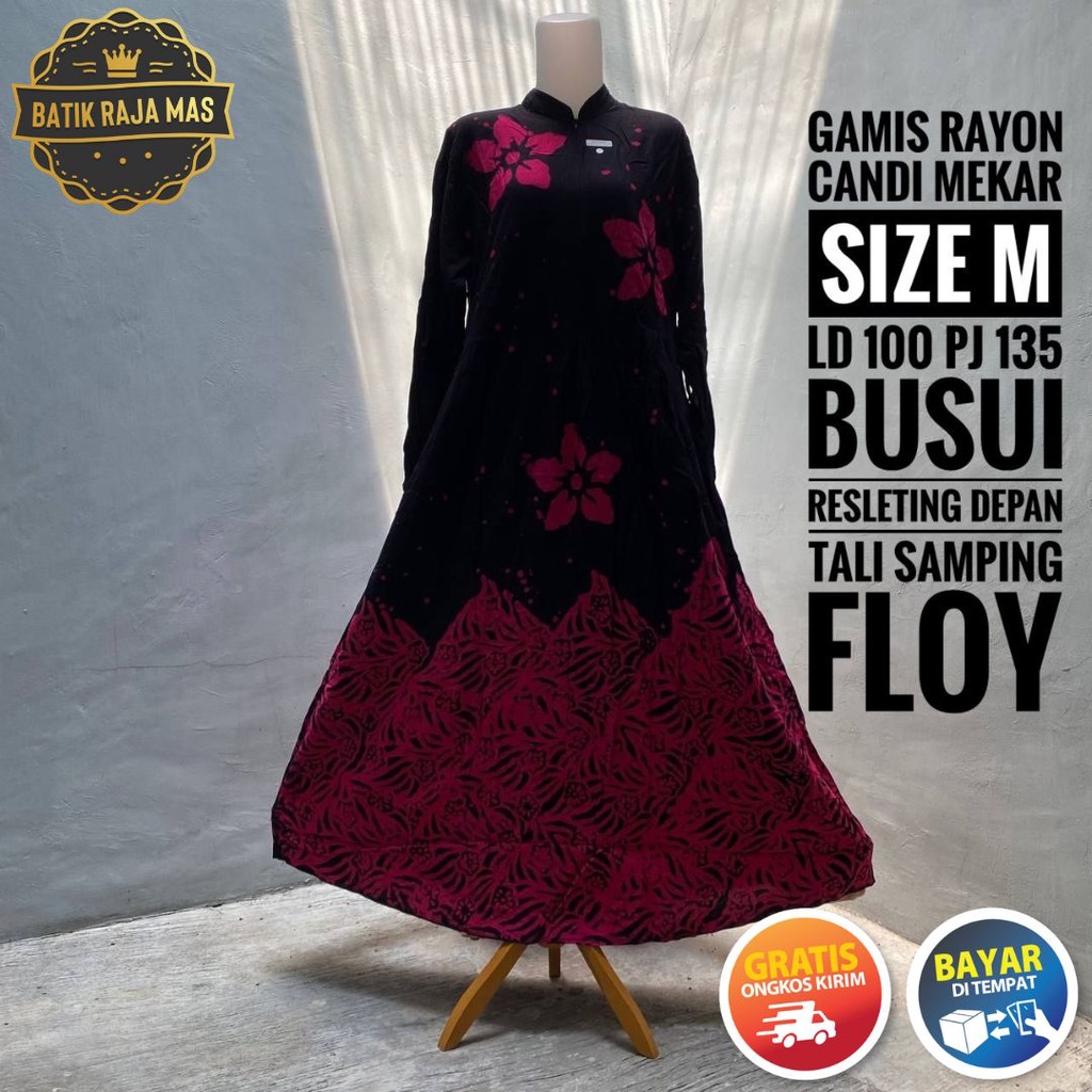 Gamis Terbaru 2023 Wanita Dewasa Remaja Ibu Ibu Rayon Candi Mekar Busui Friendly Resleting Depan Tal