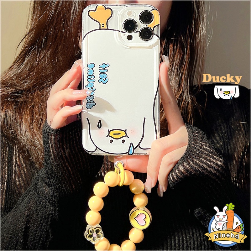 Casing Kompatibel Untuk Iphone14 13 12 11 Pro Max X Xr Xs Max IPhone 8 7 6 6s Plus SE 2020 Bebek Lucu Bening Space Phone Case Silikon Lembut Bumper Debu Shock Full Cover Pelindung