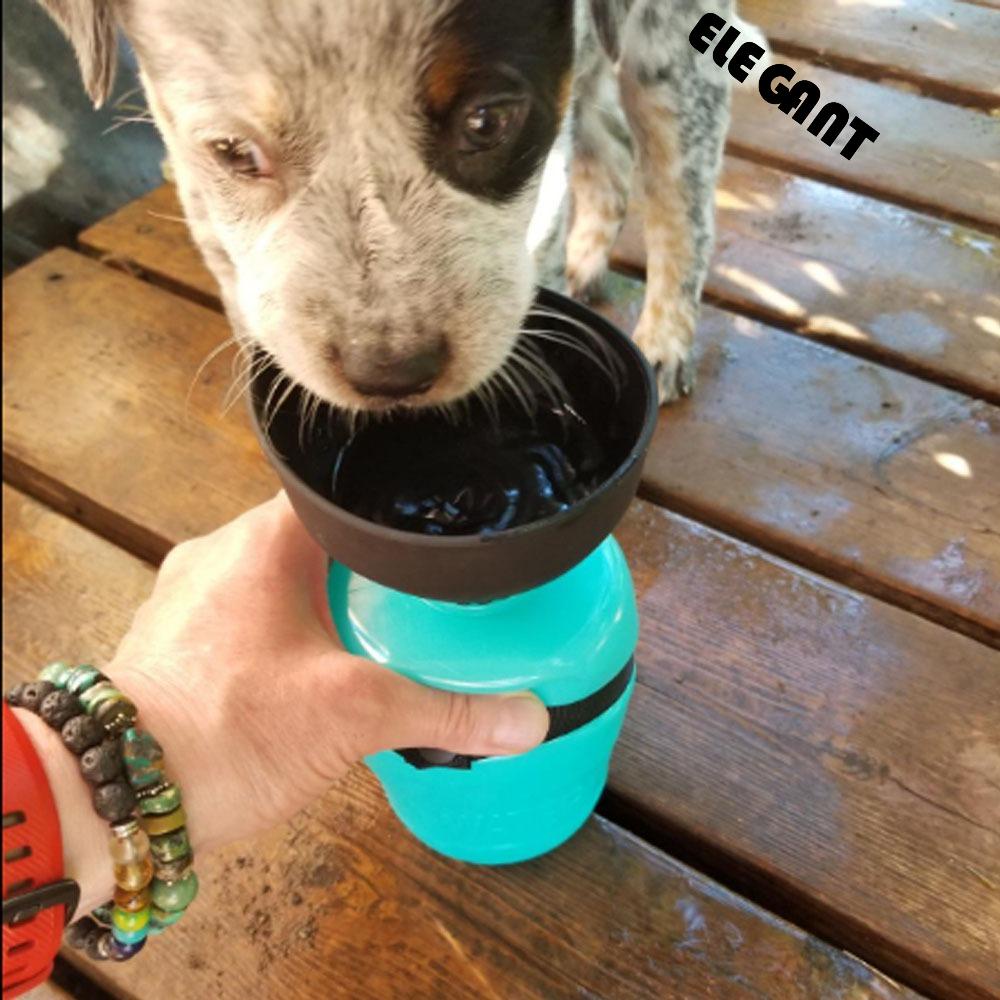 [Elegan] Dispenser Air Anjing 520ml Multifungsi Anti Bocor Silikon Lipat Pencet Botol Air Anjing