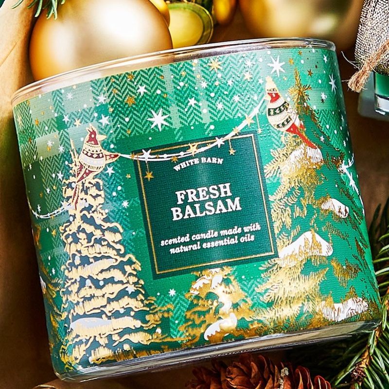 BATH &amp; BODY WORKS BBW FRESH BALSAM 3-WICK SCENTED CANDLE  411 G &amp; SINGLE 1-WICK SCENTED CANDLE 198 G LILIN WANGI 1 - 3 SUMBU PENGHARUM RUANGAN